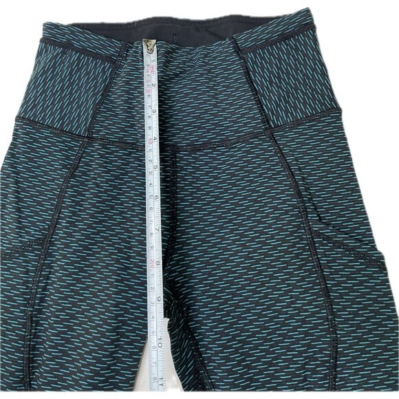 Lululemon Outrun 17" Crop Leggings Score Jacquard Black Indian Ocean / Black S 4 - Picture 6 of 9